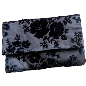 Vintage Coblentz Original Black Velvet Floral Pattern With Coin Purse
